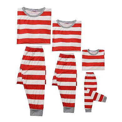 Men's Pajama Set Striped Winter Matching Sleepwear Set