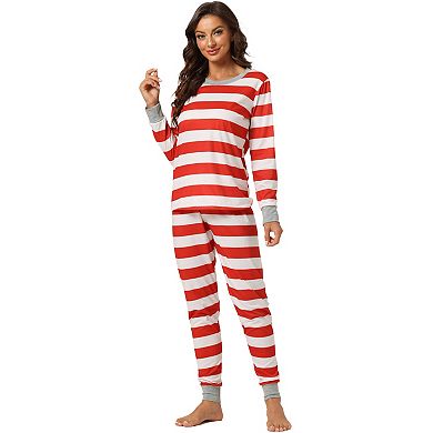 Family Pajama Set Striped Winter Matching Sleepwear