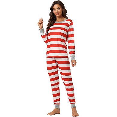 Men's Pajama Set Striped Winter Matching Sleepwear Set