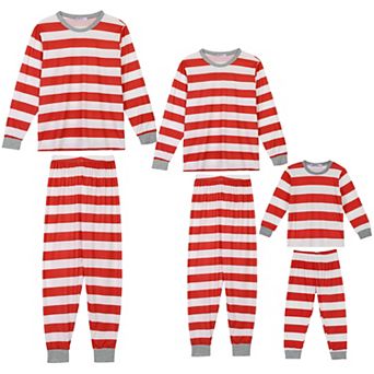 Family Pajama Set Striped Winter Matching Sleepwear