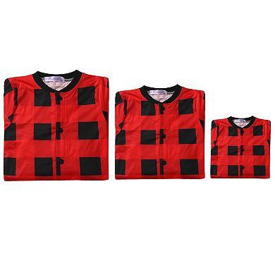 Kids Christmas Jumpsuits Holiday Long Sleeve Loungewear Plaid Pajama Sets