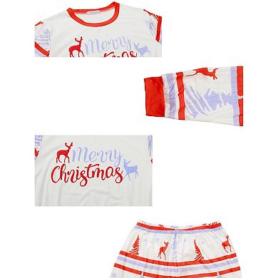 Kids Christmas Sleepwear Long Sleeve Tee With Pants Lounge Holiday Pajama Sets