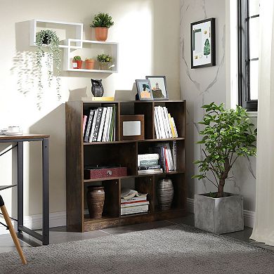 Freestanding Wooden Bookcase With Open Shelves