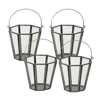 Iron Candle Holder Bucket With Handle (set Of 4)