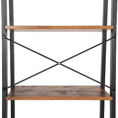 Industrial Ladder, 4-tier Bookshelf, Storage Rack Shelf Unit, Bathroom, Living Room