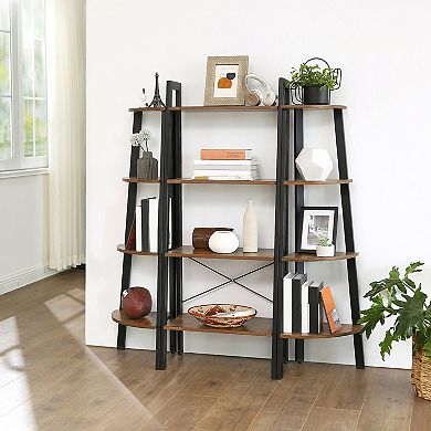 Industrial Ladder, 4-tier Bookshelf, Storage Rack Shelf Unit, Bathroom, Living Room