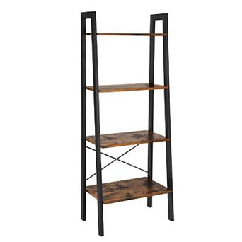 Industrial Ladder, 4 tier Bookshelf, Storage Rack Shelf Unit, Bathroom, Living Room