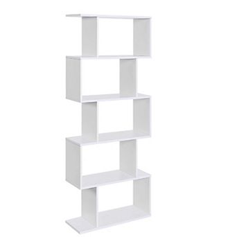 Wooden Bookcase, 5 tier Display Shelf, Freestanding Decorative Storage Shelving Bookshelf