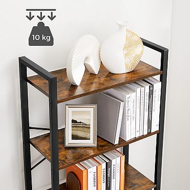 6-tier Bookshelf, Home Office Bookcase, Storage Rack With Steel Frame, For Living Room
