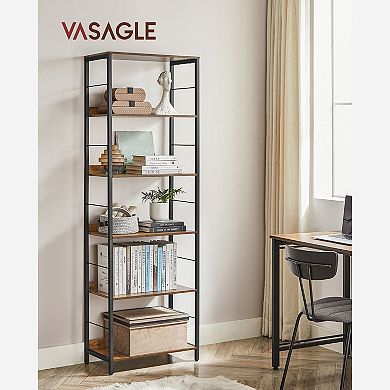 6-tier Bookshelf, Bookcase For Office, Shelving Unit, With Back Panels