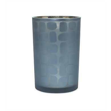 Navy Frosted Glass Candle Holder (set Of 2)