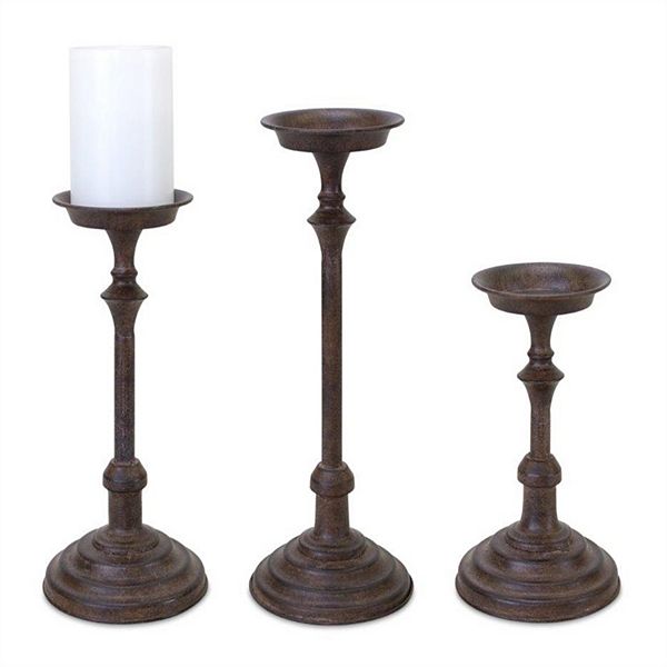 Vintage Metal Candle Holder (set Of 3)