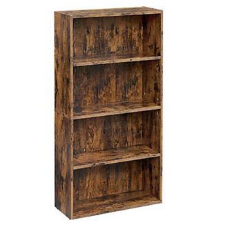42.3 in Bookshelf, Open Bookcase With Adjustable Storage Shelves, Floor Standing Unit - 42.3in