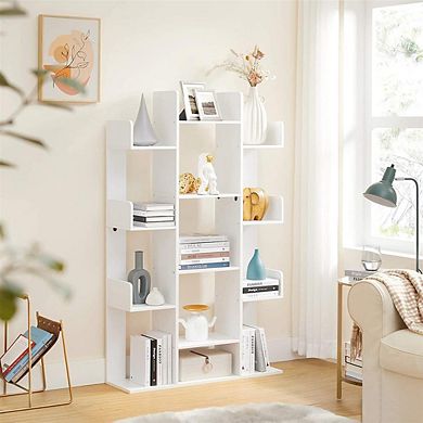 Bookshelf, Tree-shaped Bookcase With 13 Storage Shelves, Rounded Corners