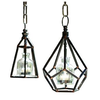 Metal Frame Hanging Tea Light Holder (Set of 2)