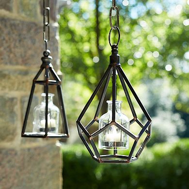 Metal Frame Hanging Tea Light Holder (Set of 2)