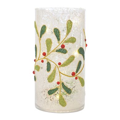Beaded Glass Mistletoe Candle Holder (Set Of 2)