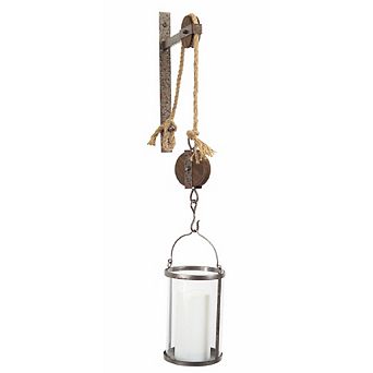 Industrial Pulley Mounted Canister Candleholder