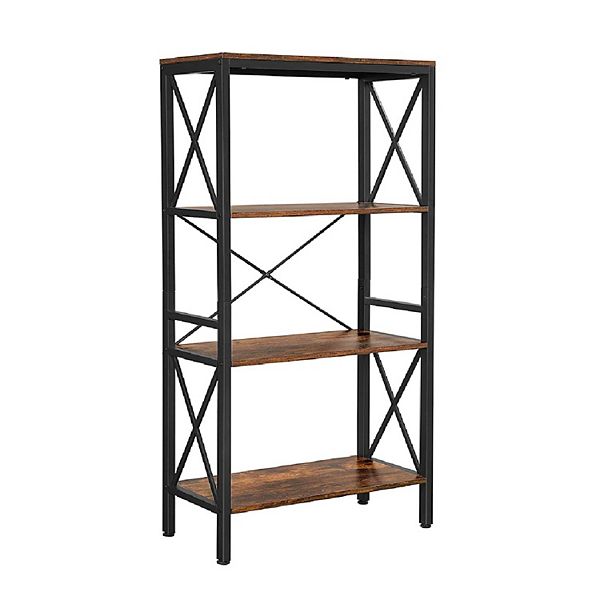 4 Tier Bookshelf, Bookcase, Kitchen Shelf, Free Standing Shelf, Ladder