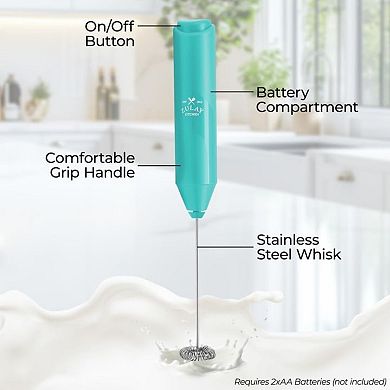 Zulay Kitchen Powerful Milk Frother Wand - FrothMate Mini Milk Frother Handheld Stainless Steel