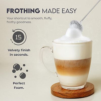 Zulay Kitchen Portable & Compact Handheld FrothMate Foam Maker