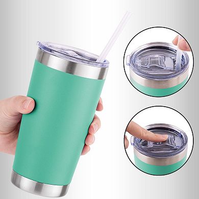 Zulay Kitchen Stainless Steel Tumbler With Lid and Straw - 20oz