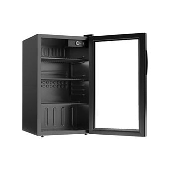 Mini Beverage Refrigerator Cooler, Reversible Door, Adjustable Temperature, 120 Can Storage
