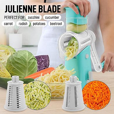 Zulay Kitchen Rotary Cheese Grater with Handle & Upgraded Suction Base