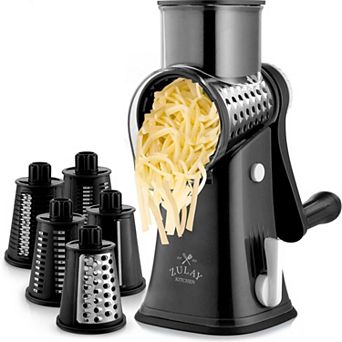 Zulay Kitchen Rotary Cheese Grater with Handle & Upgraded Suction Base