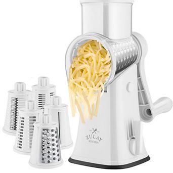 Zulay Kitchen Rotary Cheese Grater with Handle & Upgraded Suction Base