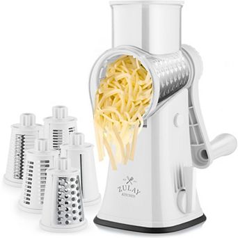 Zulay Kitchen Rotary Cheese Grater with Handle & Upgraded Suction Base