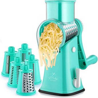 Zulay Kitchen Rotary Cheese Grater with Handle & Upgraded Suction Base