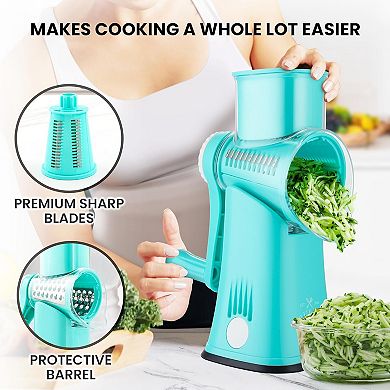 Zulay Kitchen Rotary Cheese Grater with Handle & Upgraded Suction Base