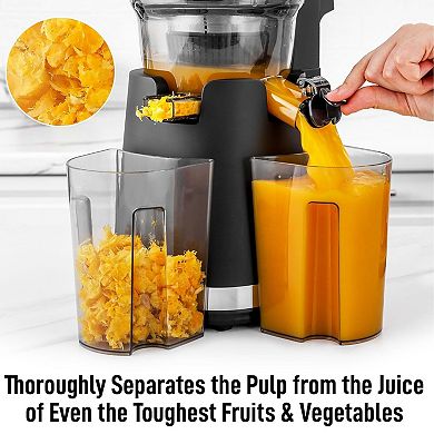 Zulay Masticating Juicer - Slow Juicer Cold Press for Fruits & Vegetables