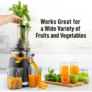 Zulay Masticating Juicer - Slow Juicer Cold Press for Fruits & Vegetables