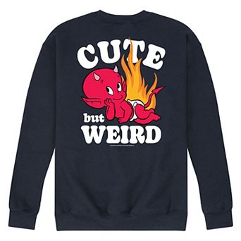 Men's Hot Stuff Little Devil Cute But Weird Fleece Sweatshirt