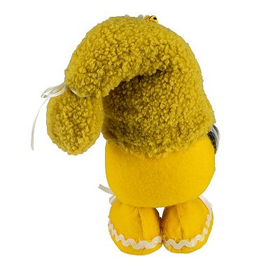 Northlight Yellow High Pile Fleece Bumblebee & Daisy Springtime Gnome Table Decor