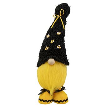 Northlight Black & Yellow High Pile Fleece Bumblebee Springtime Gnome Table Decor