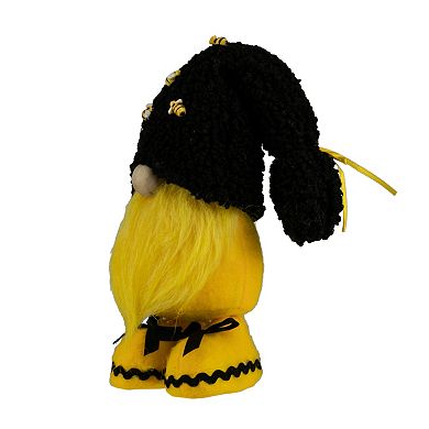 Northlight Black & Yellow High Pile Fleece Bumblebee Springtime Gnome Table Decor