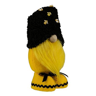 Northlight Black & Yellow High Pile Fleece Bumblebee Springtime Gnome Table Decor
