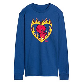 Men's Hot Stuff Little Devil Flame Heart Fleece Sweatshirt
