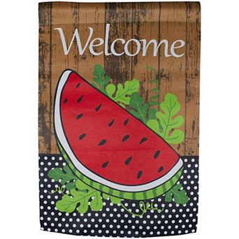 Northlight Welcome Watermelon Slice Spring Outdoor Garden Flag