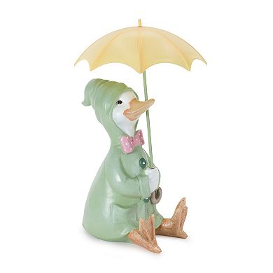Melrose Raincoat Duck Figurine Table Decor 2-piece Set