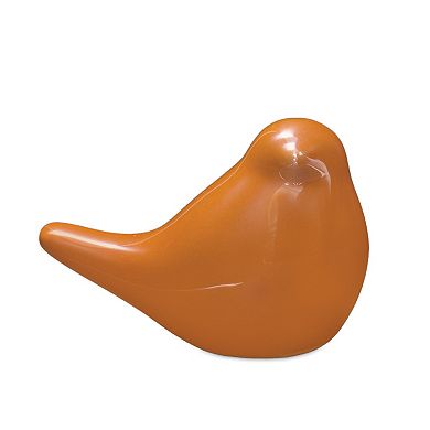 Melrose Orange Porcelain Bird Figurine Table Decor 2-piece Set