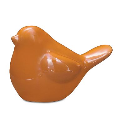 Melrose Orange Porcelain Bird Figurine Table Decor 2-piece Set