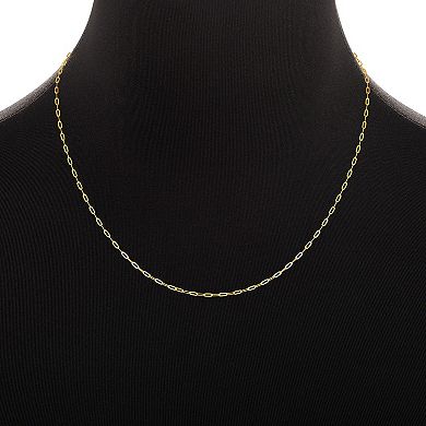 PRIMROSE 18k Gold Over Silver Thin Paper Clip Link Chain Necklace