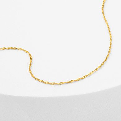PRIMROSE 18k Gold Over Silver Singapore Chain Anklet