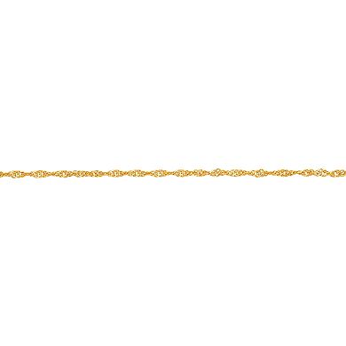 PRIMROSE 18k Gold Over Silver Singapore Chain Anklet