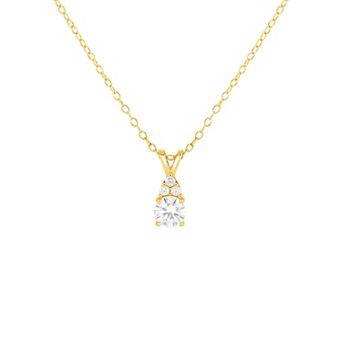 PRIMROSE 18k Gold Over Silver Cubic Zirconia Cluster Pendant Necklace