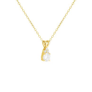 PRIMROSE 18k Gold Over Silver Cubic Zirconia Cluster Pendant Necklace